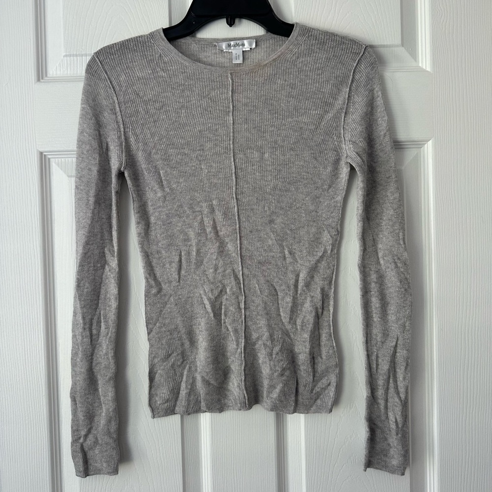 MaxMara Gray Long Sleeve Top